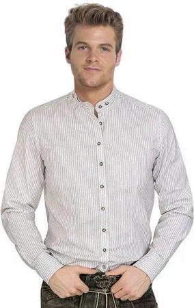 Moschen-Bayern Trachtenhemd Trachtenhemd SLIM FIT Herren Stehkragen Wiesn-Hemd Herrenhemd Weiß