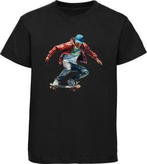MyDesign24 T-Shirt Kinder Print Shirt Springende Skateboarder in Ölfarbenoptik Bedrucktes Jungen und Mädchen Skater T-Shirt i554