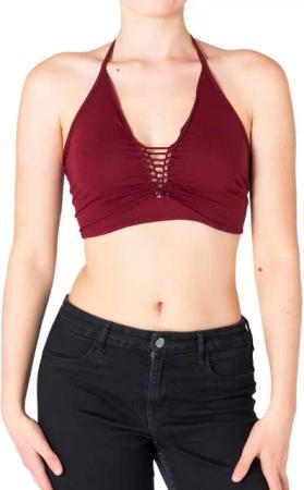 PANASIAM Crop-Top Damen Bademode Triangel Bikini Top mit Bindebändern Sexy Swimming Suit