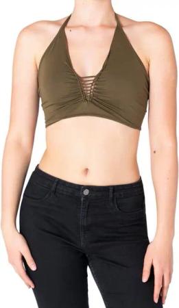 PANASIAM Crop-Top Damen Bademode Triangel Bikini Top mit Bindebändern Sexy Swimming Suit