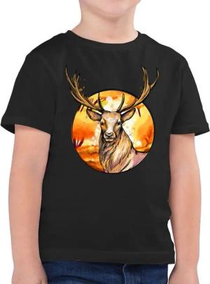 Shirtracer T-Shirt Hirsch mit Hintergrund (1-tlg) Mode für Oktoberfest Kinder Outfit