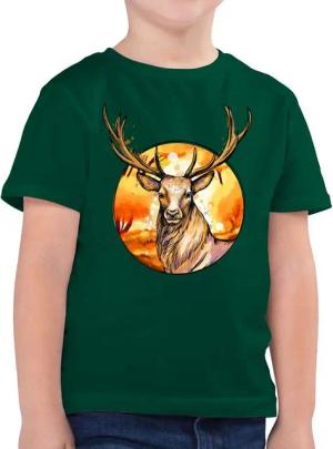 Shirtracer T-Shirt Hirsch mit Hintergrund (1-tlg) Mode für Oktoberfest Kinder Outfit