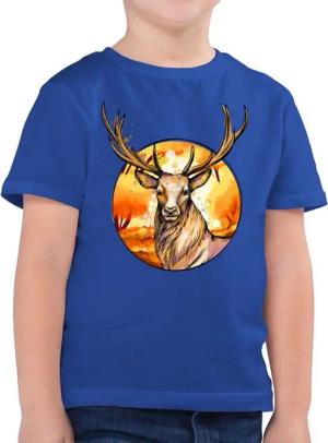 Shirtracer T-Shirt Hirsch mit Hintergrund (1-tlg) Mode für Oktoberfest Kinder Outfit