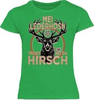 Shirtracer T-Shirt Trachten Outfit Lederhose Spruch Trägt der Hirsch Mode für Oktoberfest Kinder Outfit
