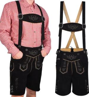 Trachtify Trachtenlederhose kurze Trachtenhose Herren Antik Deluxe Lederhose