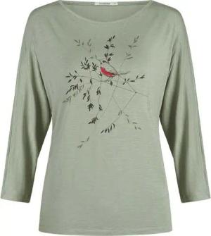 GreenBomb Langarmshirt GREENBOMB Damen-Langarmshirt 'Bird Branch' mit 3/4