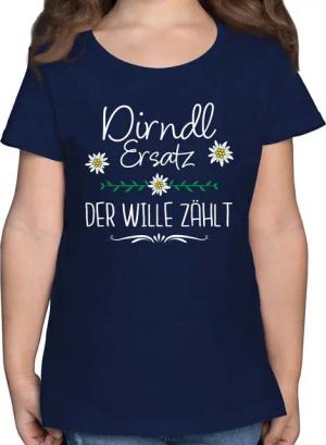 Shirtracer T-Shirt Ersatz Dirndl der Wille zählt Mode für Oktoberfest Kinder Outfit