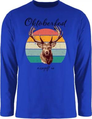 Shirtracer Rundhalsshirt Volksfest Hirsch, Vintage Design, O zapft is, Outfit, Traditionell Mode für Oktoberfest Herren