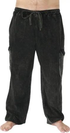 PANASIAM Wellnesshose weit geschnittene Cargohose aus 100% Baumwolle Baggy Hose Outdoorhose lässige Jogginghose lockere Relaxhose Freizeithose lange Loungehose