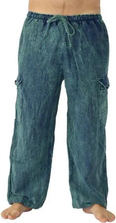 PANASIAM Wellnesshose weit geschnittene Cargohose aus 100% Baumwolle Baggy Hose Outdoorhose lässige Jogginghose lockere Relaxhose Freizeithose lange Loungehose
