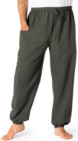 PANASIAM Wellnesshose Loungehose einfarbig aus 100% Baumwolle bequeme Muckhose Relaxhose Unisex für Damen & Herren lässige Haremshose schlichte Freizeithose