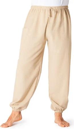 PANASIAM Wellnesshose Loungehose einfarbig aus 100% Baumwolle bequeme Muckhose Relaxhose Unisex für Damen & Herren lässige Haremshose schlichte Freizeithose