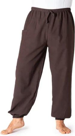 PANASIAM Wellnesshose Loungehose einfarbig aus 100% Baumwolle bequeme Muckhose Relaxhose Unisex für Damen & Herren lässige Haremshose schlichte Freizeithose