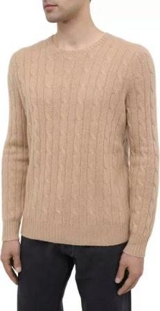 Polo Ralph Lauren Strickpullover Kaschmir Strick Pullover Kaschmirpullover Strick-Pulli mit Zopfmuster Reiner Kaschmir, Gerader Schnitt - Zopfmuster - Rundhalsausschnitt