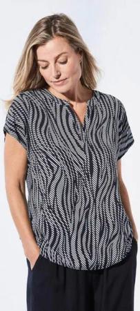 GOLDNER Schlupfbluse Bluse mit Tunika Ausschnitt
