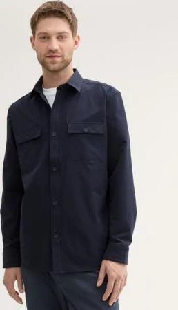 TOM TAILOR Langarmhemd Performance Overshirt mit Brusttaschen
