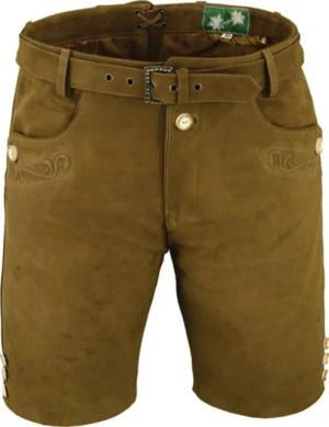 Fuente Leather Wears Lederhose Herren Trachten Lederhose Nubuk kurz mit Gürtel in 5 Farben