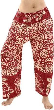 PANASIAM Relaxhose exotische Relaxhose aus 100% Viskose Unisex Wellnesshose Sommerhose Freizeithose leichte Stoffhose Haremshose Schlupfhose mit Gummibund