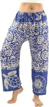 PANASIAM Relaxhose exotische Relaxhose aus 100% Viskose Unisex Wellnesshose Sommerhose Freizeithose leichte Stoffhose Haremshose Schlupfhose mit Gummibund