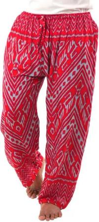 PANASIAM Relaxhose gemusterte Relaxhose aus 100% Viskose Unisex Haremshose Wellnesshose Muckhose für Yoga Freizeit Urlaub Schlupfhose Spa-Hose Boho Sommerhose