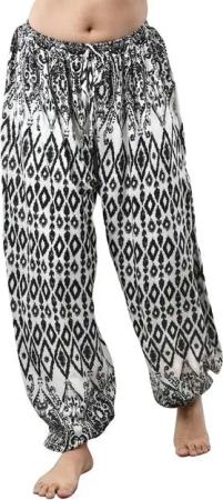 PANASIAM Relaxhose Loosefit Muckhose aus 100% Viskose Haremshose Jogger im Lao Tribe Stil weite Sommerhose Unisex Aladinhose Schlupfhose Strandhose mit Taschen