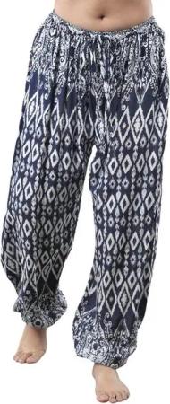 PANASIAM Relaxhose Loosefit Muckhose aus 100% Viskose Haremshose Jogger im Lao Tribe Stil weite Sommerhose Unisex Aladinhose Schlupfhose Strandhose mit Taschen