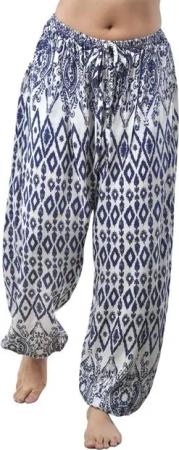 PANASIAM Relaxhose Loosefit Muckhose aus 100% Viskose Haremshose Jogger im Lao Tribe Stil weite Sommerhose Unisex Aladinhose Schlupfhose Strandhose mit Taschen