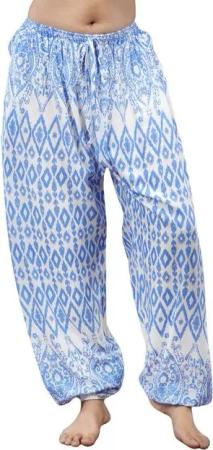 PANASIAM Relaxhose Loosefit Muckhose aus 100% Viskose Haremshose Jogger im Lao Tribe Stil weite Sommerhose Unisex Aladinhose Schlupfhose Strandhose mit Taschen