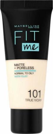 MAYBELLINE NEW YORK Foundation Fit Me Matte & Poreless Foundation 101 True Ivory 30ml