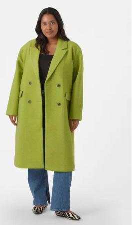 Vero Moda Curve Wollmantel 10296650 Grün Regular Fit
