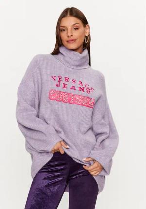 Versace Jeans Couture Rollkragenpullover 75HAFM08 Violett Oversize