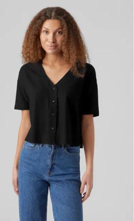 Vero Moda Bluse Jesmilo 10279696 Schwarz Regular Fit
