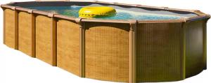 KWAD Ovalpool "Green line Evolution", (Komplett-Set, 10 tlg.), 6,1x3,7x1,32 wood Folie in blau, sand oder grau erhältlich