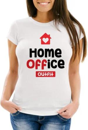 MoonWorks Print-Shirt Damen T-Shirt Aufdruck Home-Office Outfit Arbeit zuhause Frauen Fun-Shirt Büro Spruch lustig Moonworks® mit Print