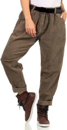 Mississhop Haremshose Damenhose mit Gürtel – Lässiger Schnitt Bund ohne Reisverschluss