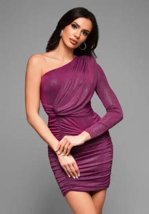 OMBRE Abendkleid Elegantes, asymmetrisches Abendkleid mit Raffungen