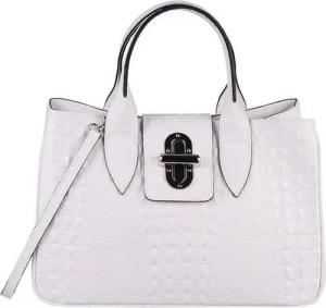 ITALYSHOP24 Schultertasche Made in Italy Damen Leder Shopper Handtasche Umhängetasche Henkel, zwei Muster nach Wahl für deinen Business, Reise und Freizeit Outfit