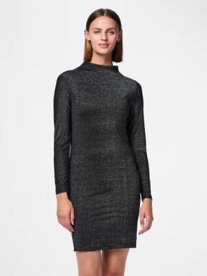 pieces Minikleid PCMONICA LS GLITTER DRESS NOOS Glitzerstoff, das perfekte Outfit für eine lange Partynacht