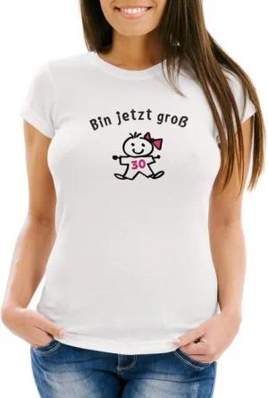 MoonWorks Print-Shirt Damen T- Shirt Geburtstag 30. Geburtstag Spruch Ich Bin jetzt groß Geschenk für Frauen MoonWorks® mit Print