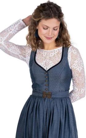 MarJo Dirndl Midi Dirndl 2tlg. - CONSTANZE - kupferblau