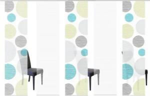 Vision S Schiebegardine 5er-Set Schiebegardinen BORDEN halbtransparenter Bambusoptik 260x60 cm, 100% Polyester