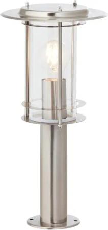 Lightbox Außen-Stehlampe, ohne Leuchtmittel, Außen Sockellampe, 40cm Höhe, Ø 20 cm, E27, max. 40 W, IP44, Edelstahl