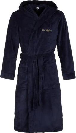 Di Vadini Bademantel Di Vadini UNISEX Herren Damen Bademantel FLORENZ mit Kapuze, wadenlang, Polyester, Weitenverstellung, Bindegürtel, mit Kapuze