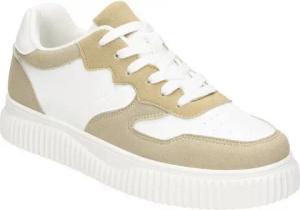 Claudia Ghizzani SNEAKER, FASHION LOW-BASKET-SNEAKER, WEISS-BEIGE Sneaker farbige Schnürsenkel
