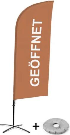 Showdown Displays Standregal Showdown Displays Beachflagset - Geöffnet - Deutsch - Braun - Alu, 1-tlg.