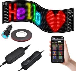 PRIISF Hinweisschild Led Anzeige Programmierbar, LED Schild mit Bluetooth-App-Steuerung, (flexibles USB 5V LED Anzeigetafel Personalisiert Leuchtschild), für Geschäft, Bar, Hotel, Werbung