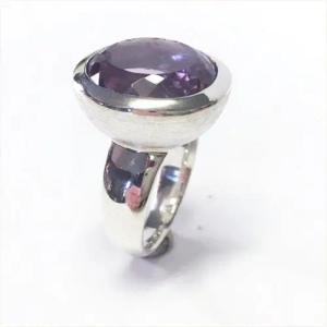 Edelschmiede925 Silberring üppiger edler Silberring 925/- mit Amethyst facettiert #63
