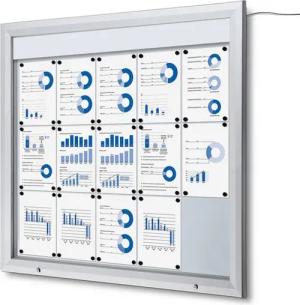 Showdown Displays Hängevitrine Showdown Displays Schaukasten Premium für Außen - 15x DIN A4 - LED (1-St)