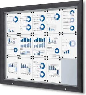 Showdown Displays Hängevitrine Showdown Displays Schaukasten Premium für Außen - 15x DIN A4 - Grau (1-St)