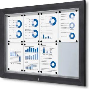 Showdown Displays Hängevitrine Showdown Displays Schaukasten Premium für Außen - 8x DIN A4 - Grau (1-St)